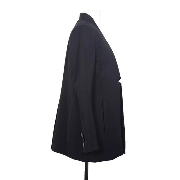 AYR Women's US4 Black The Coup Blazer Cut Out Wool Coat Open Tailored Jacket - Picture 5 of 10